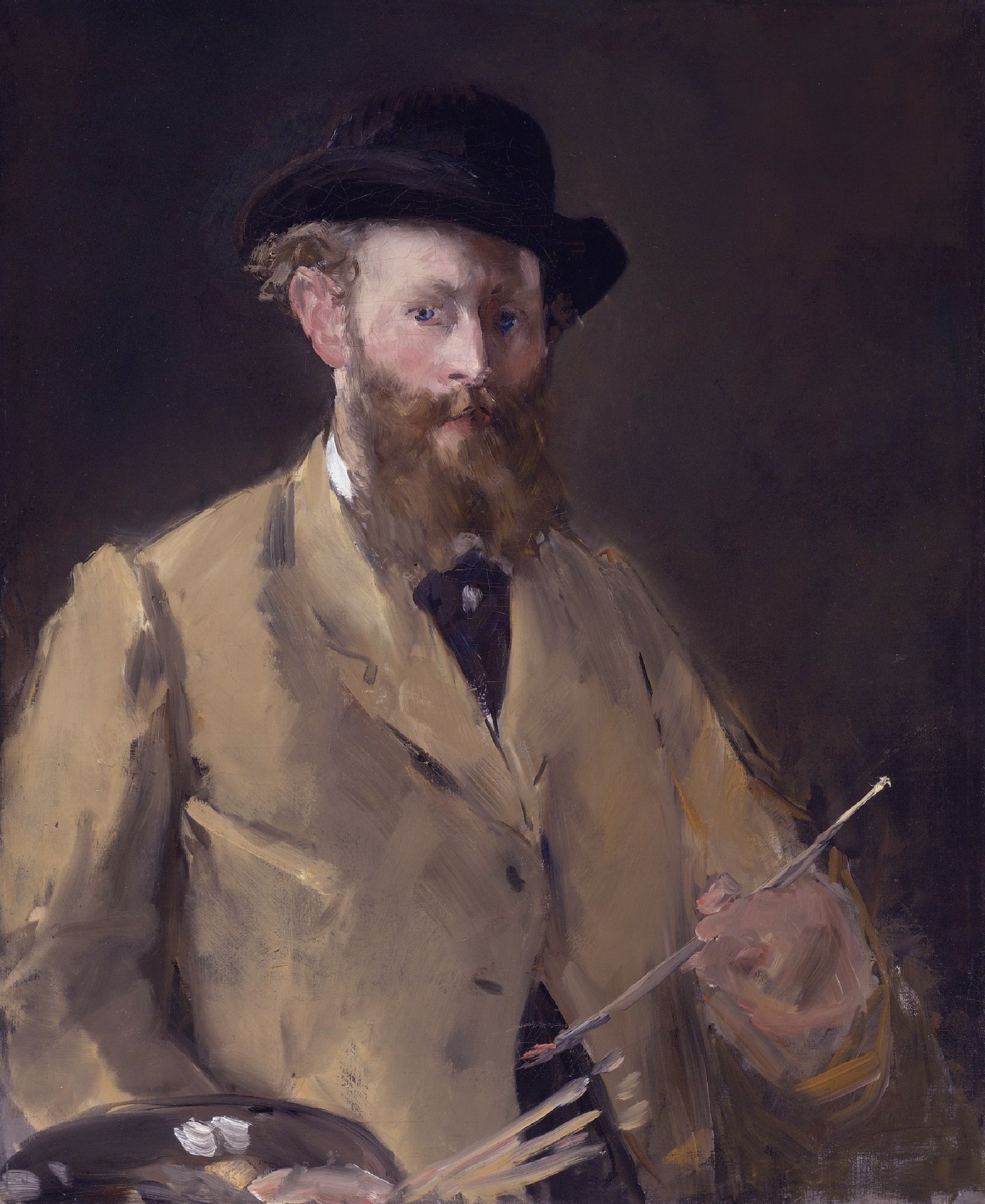 Edouard Manet, Self-Portrait with Palette, 1879, three years before the Folies-Bergere