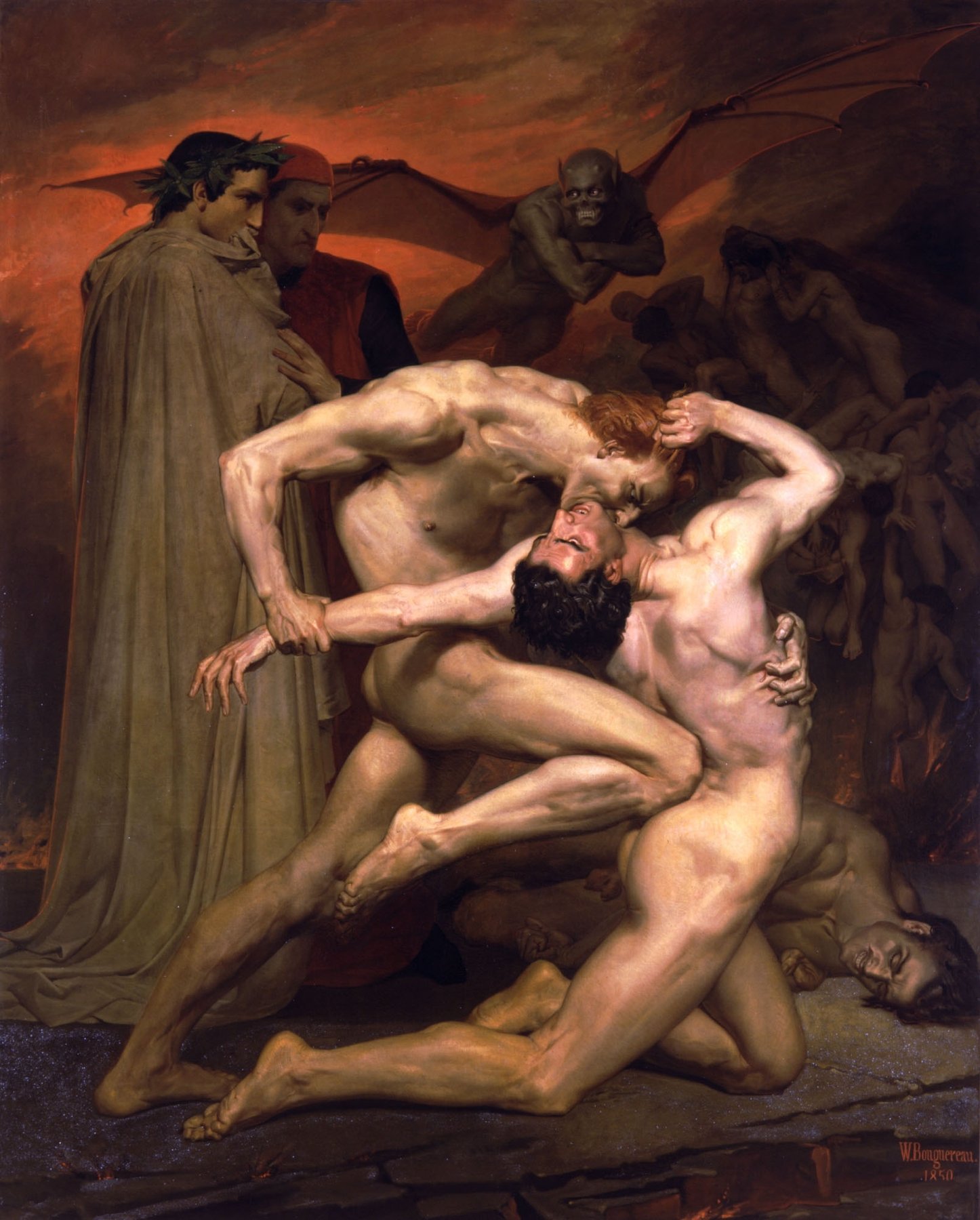 William-Adolphe Bouguereau, Dante and Virgil in Hell (1850), Musee d'Orsay, Paris