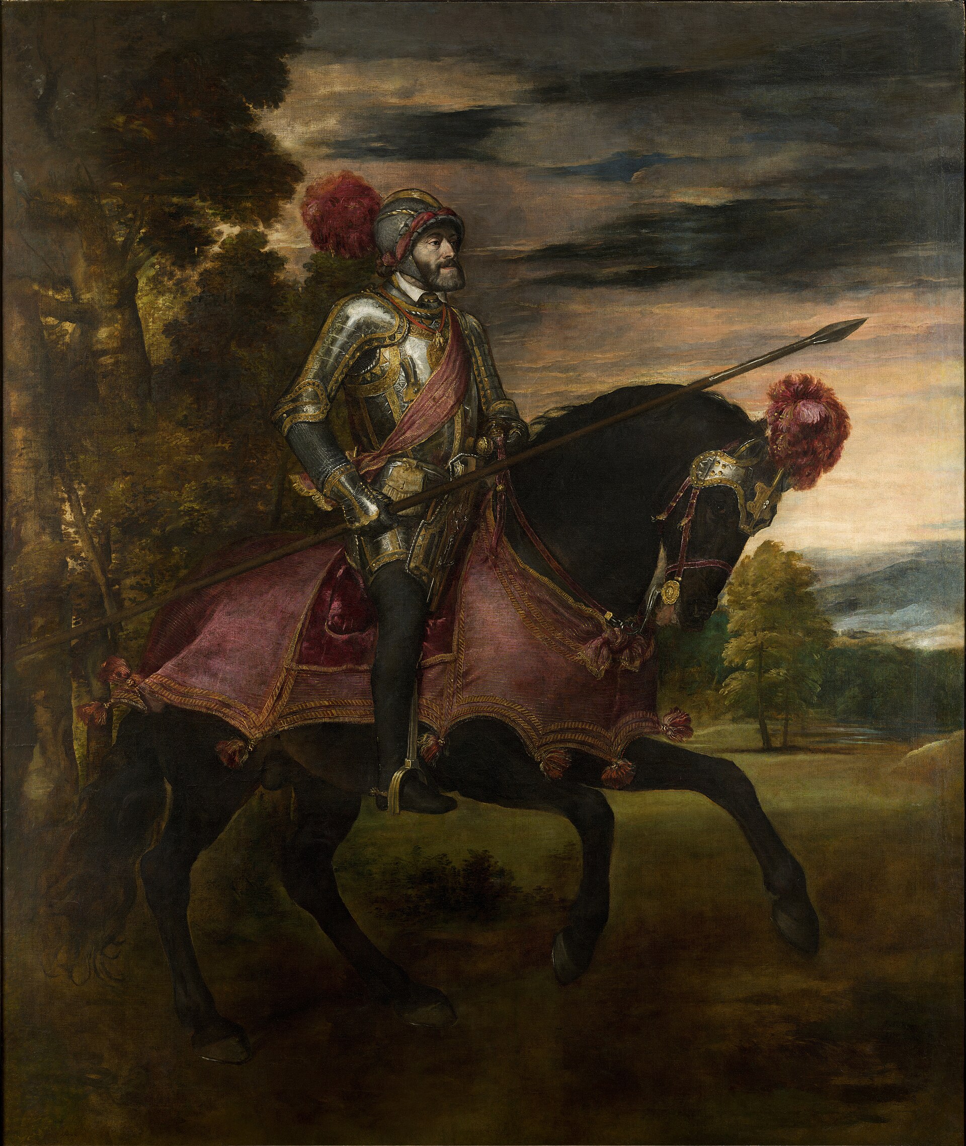 Titian, Equestrian Portrait of Charles V at Muhlberg, the painting that invented the heroic ruler on horseback, Museo del Prado