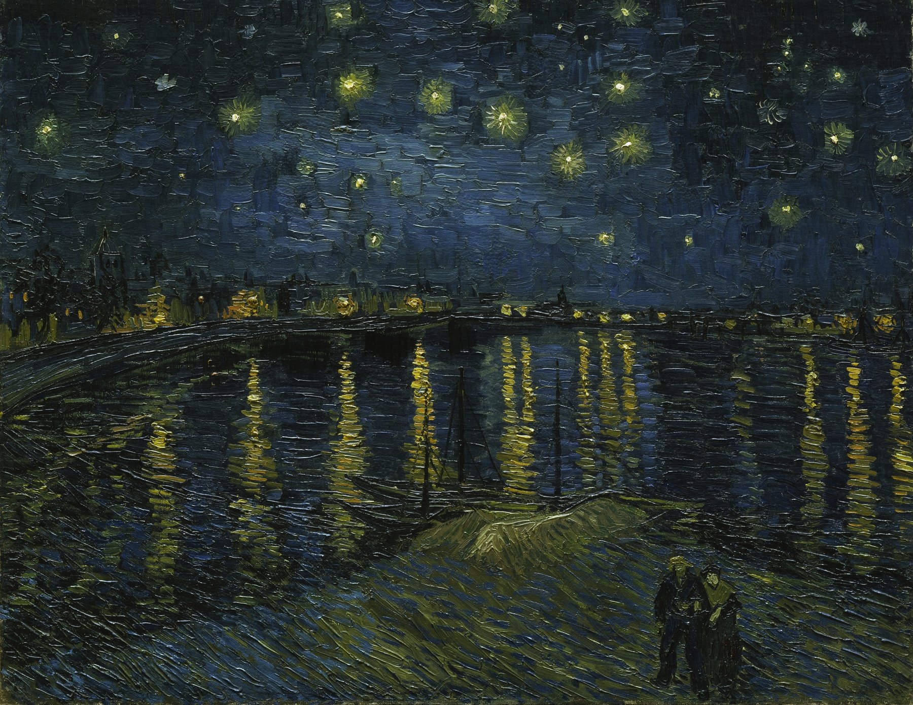 Van Gogh, The Starry Night (June 1889), the more famous companion piece, painted eleven months earlier at the same asylum