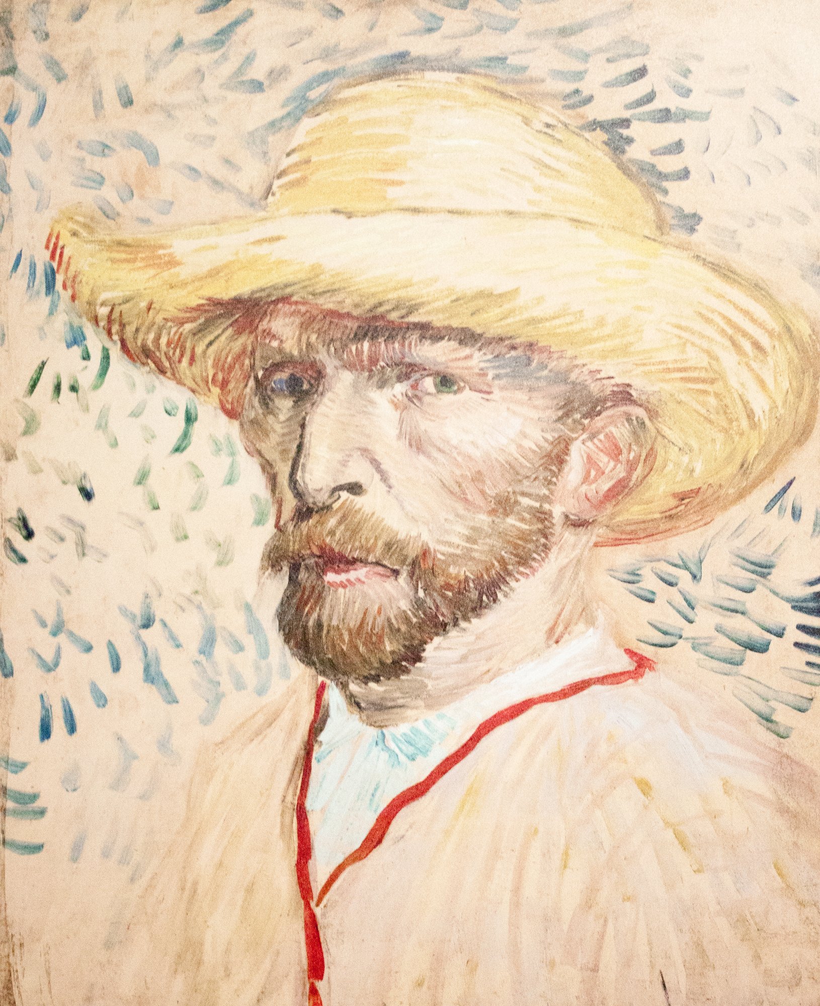 Van Gogh's 1887 Paris self portrait with a straw hat, the other Van Gogh self portrait in the Orsay's collection and the counterpoint to the 1889 work